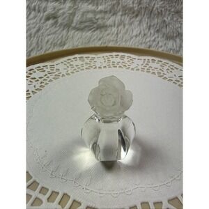 Vintage Swarovski Crystal Rose Figurine Ebeling & Reuss Vase Blossom 2"